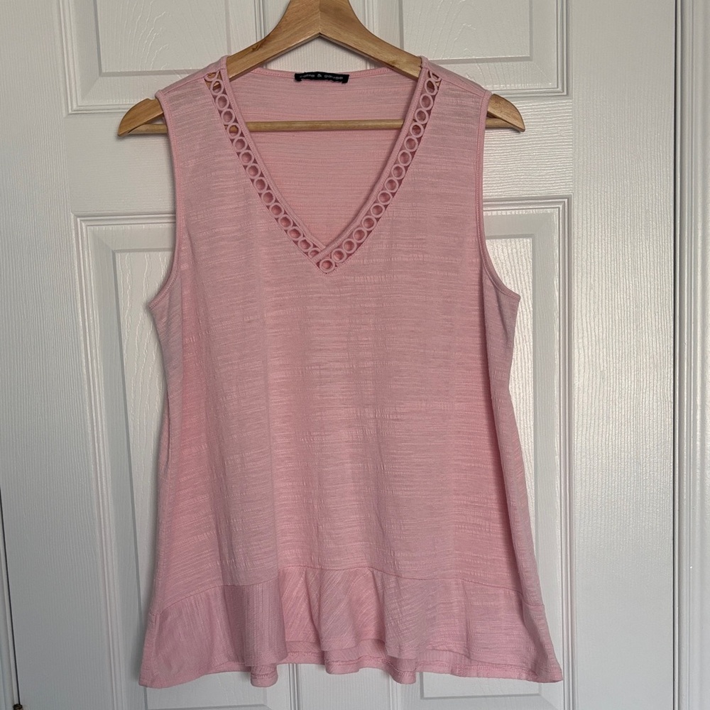 Cable & Gauge pink tank top